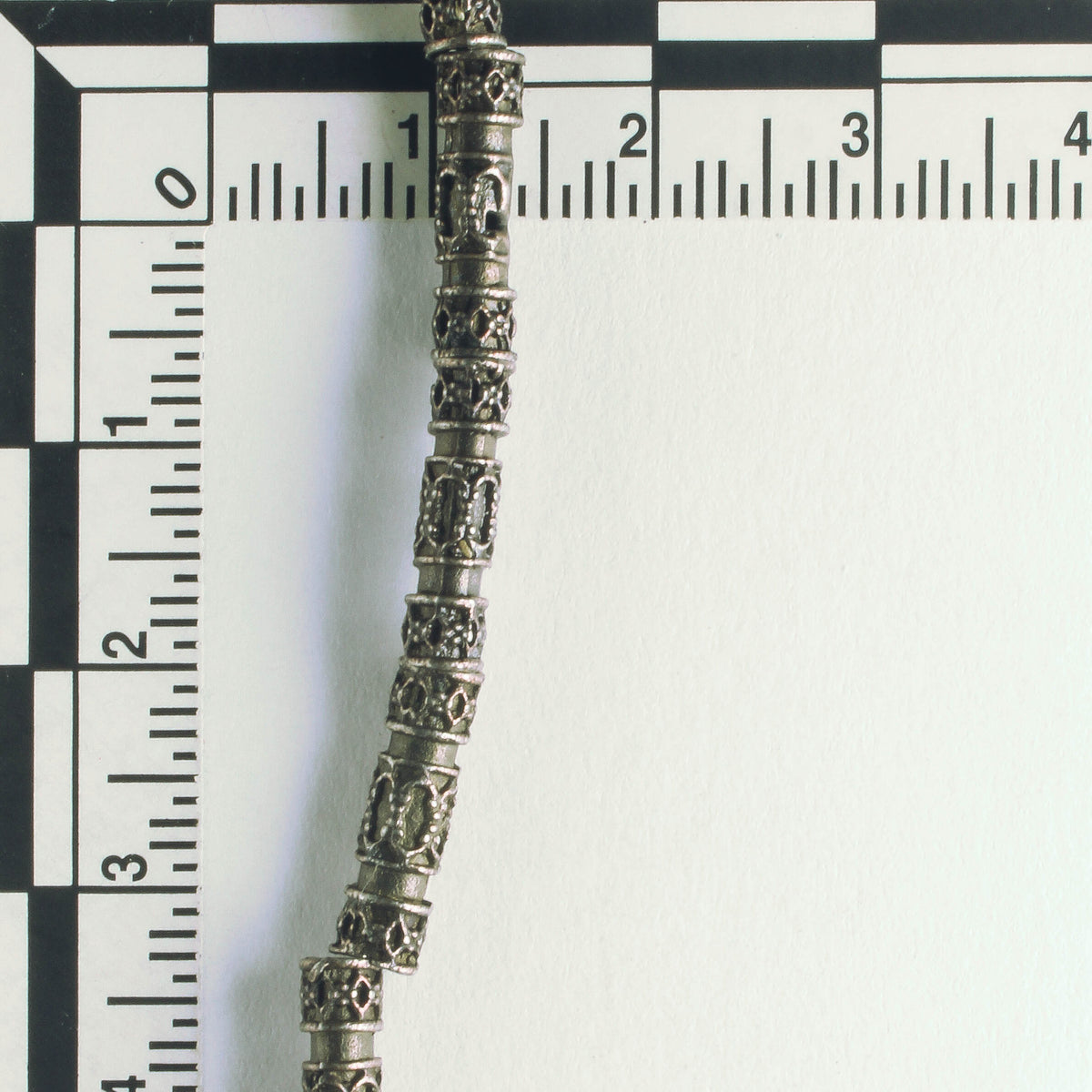Pewter Beads, Brass Plated - 8" Strand
