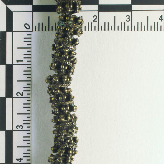 Pewter Beads, Brass Plated - 8" Strand