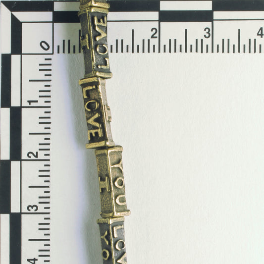 Pewter Beads, Brass Plated - 8" Strand