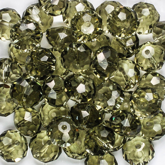 6x10mm Rondelle Smoke - 25 beads