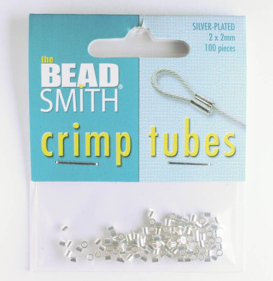Crimp Tubes 2x2mm Silver