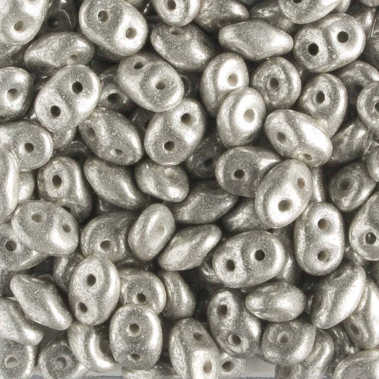 Superduo Jet Silver Pastel
