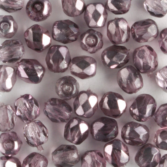 4mm Round Fire Polish Mirror Violet