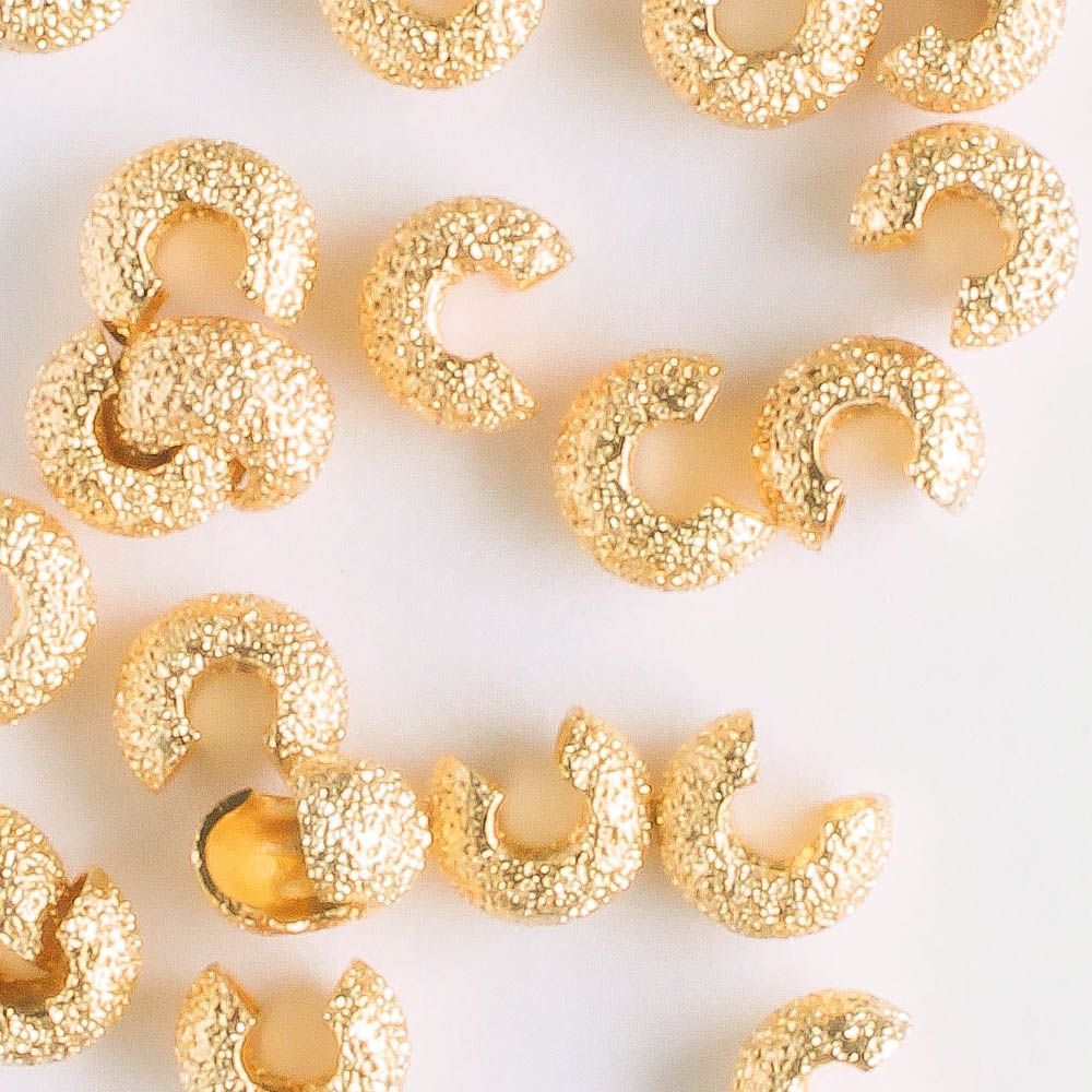 Crimp Cover 4mm Gold Stardust