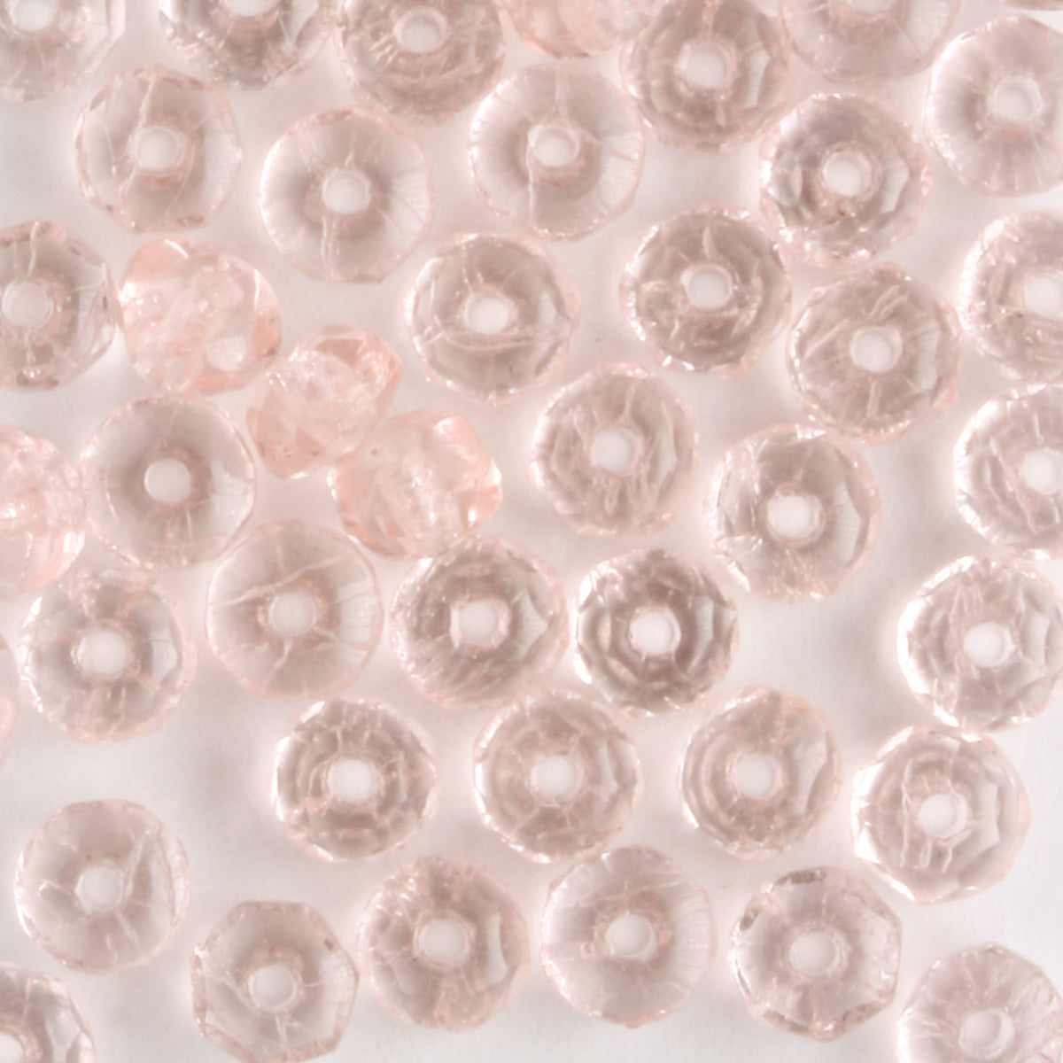 2x3mm Rondell Fire Polish Rose Pink - 100 beads