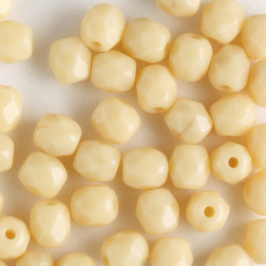 4mm Round Fire Polish Opaque Carmel