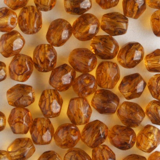 4mm Round Fire Polish Tortoise
