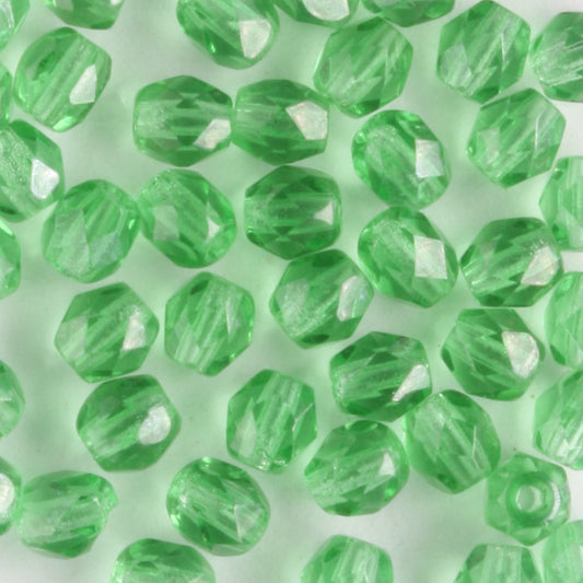 4mm Round Fire Polish Kelly Green Luster