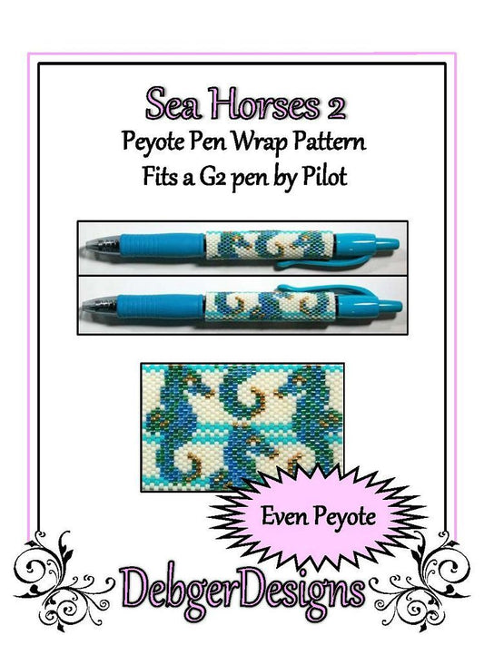Sea Horses 2 Pen Wrap Pattern - PDF