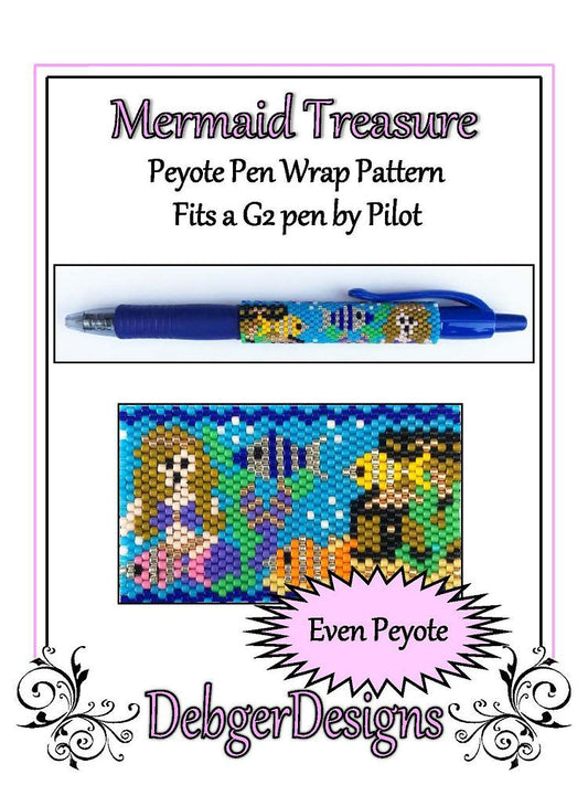 Mermaid Treasure Pen Wrap Pattern - PDF