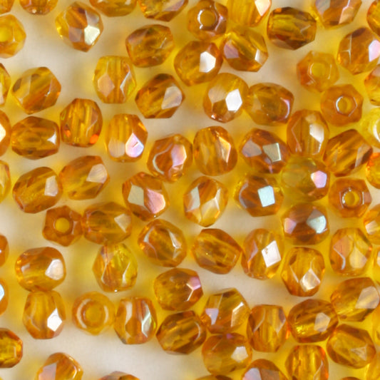 3mm Round Fire Polish Jonquil Celsian