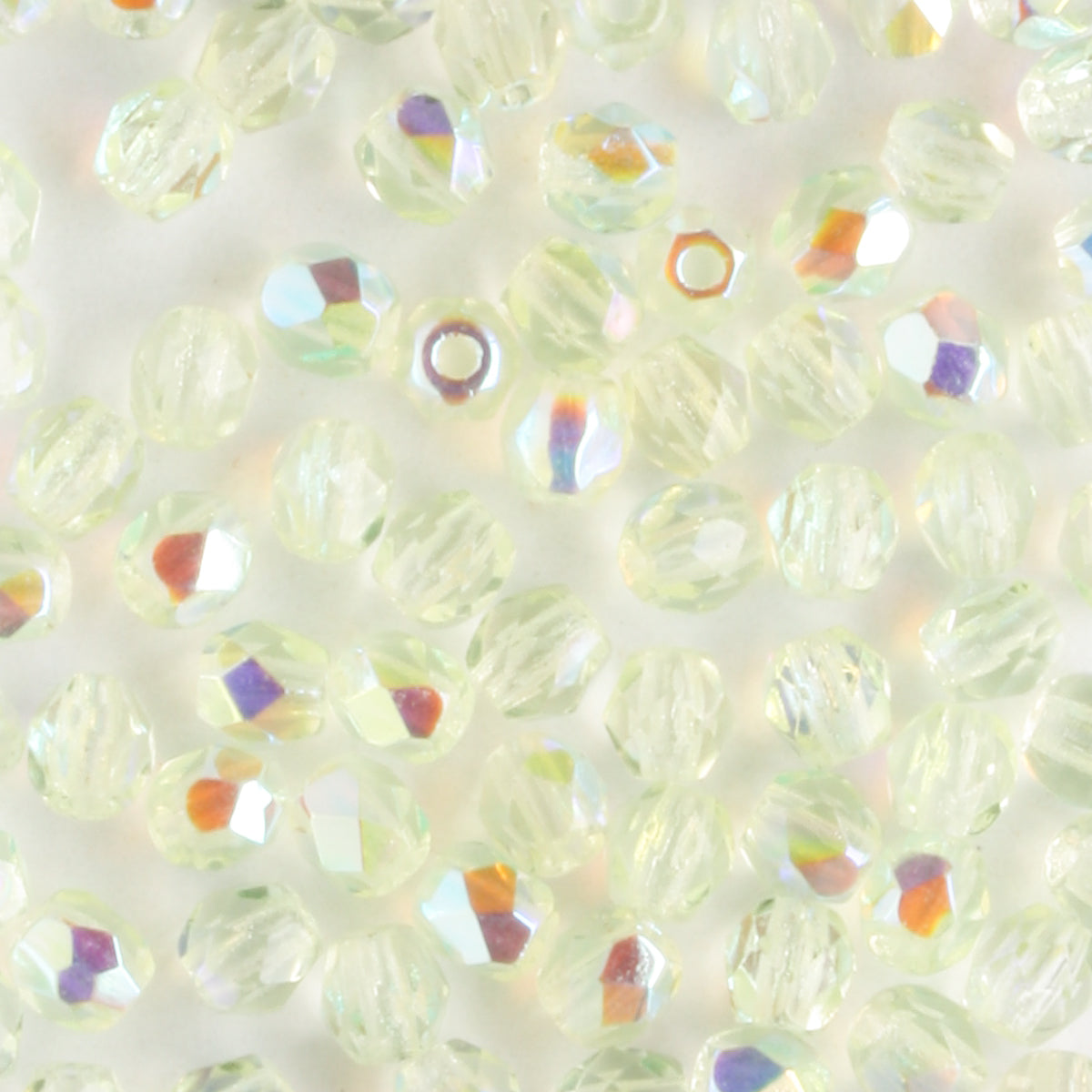 3mm Round Fire Polish Jonquil Yellow AB