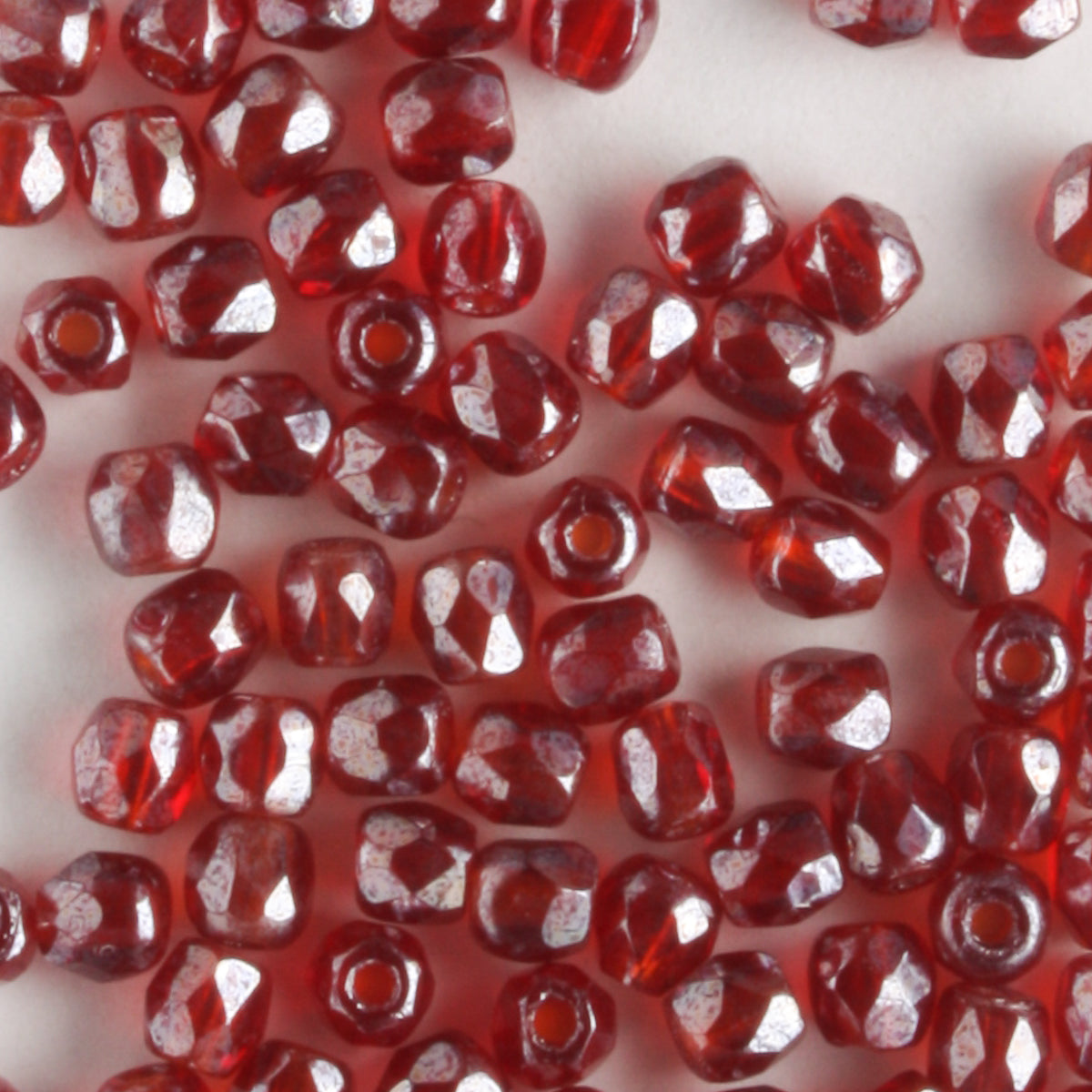 3mm Round Fire Polish Ruby Red Luster
