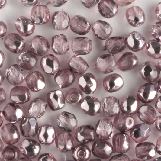 3mm Round Fire Polish Mirror Violet