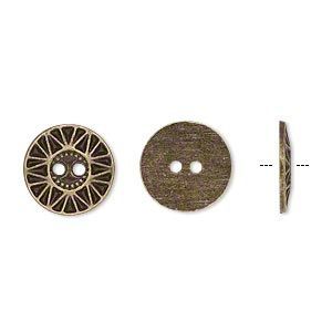 Button 12.5mm Antique Brass