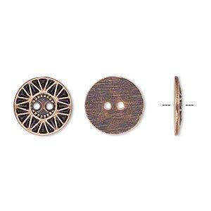 Button 12.5mm Ant Copper
