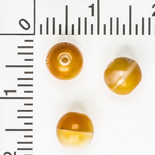 6mm Druk Tan/White - 50 beads