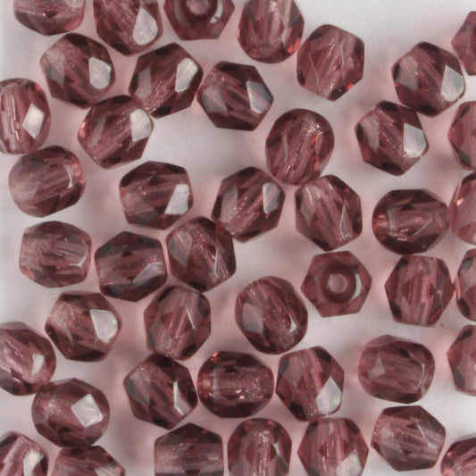 4mm Round Fire Polish Purple