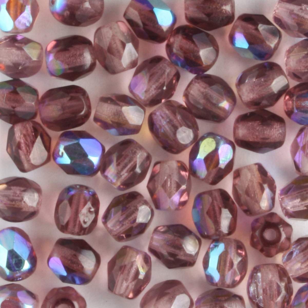 4mm Round Fire Polish Light Purple AB