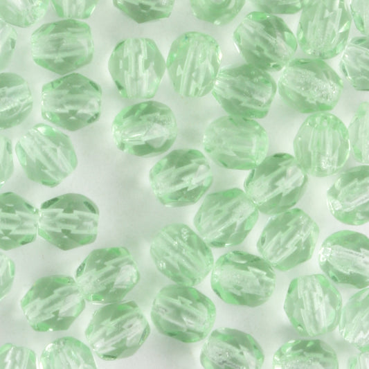 4mm Round Fire Polish Light Peridot