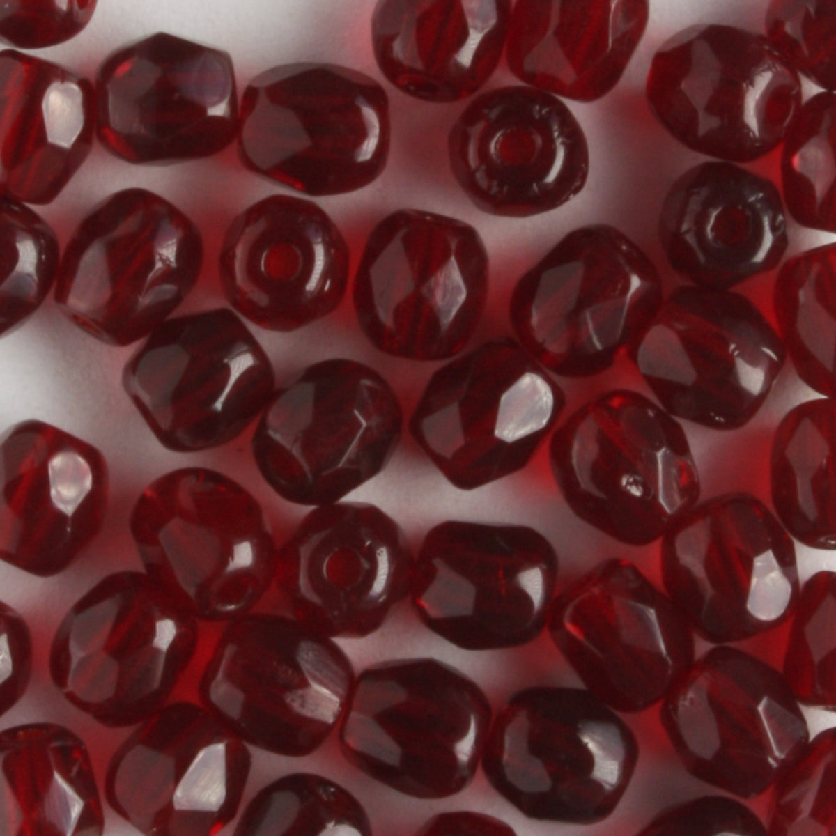 4mm Round Fire Polish Dark Garnet