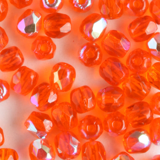 4mm Round Fire Polish Orange AB