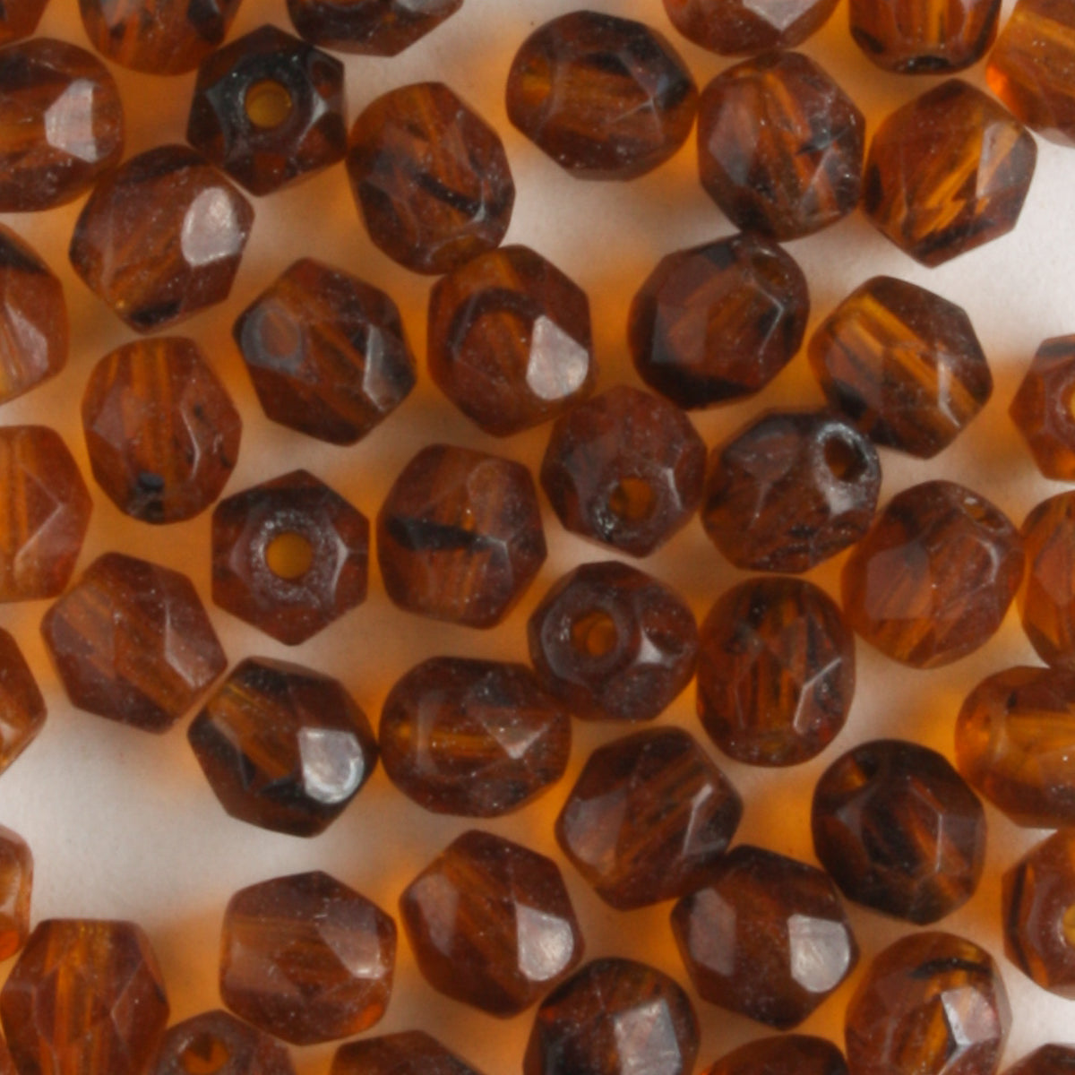 4mm Round Fire Polish Dark Brown Tortoise