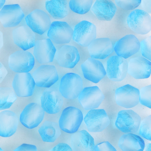 4mm Round Fire Polish Evelina Blue Matte