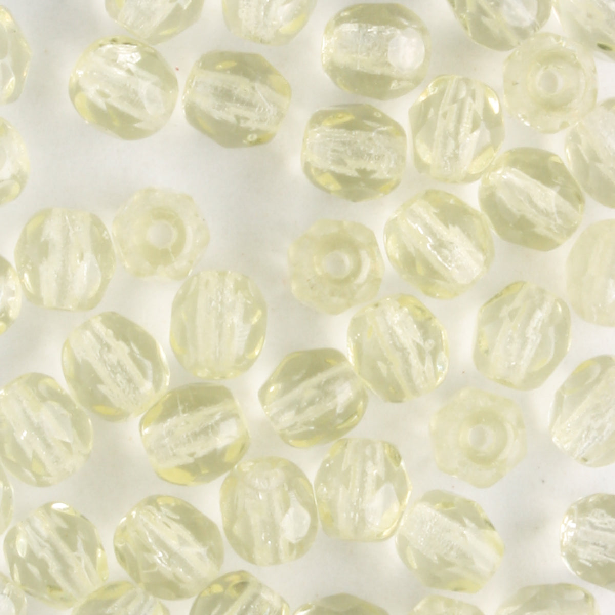 4mm Round Fire Polish Pale Yellow