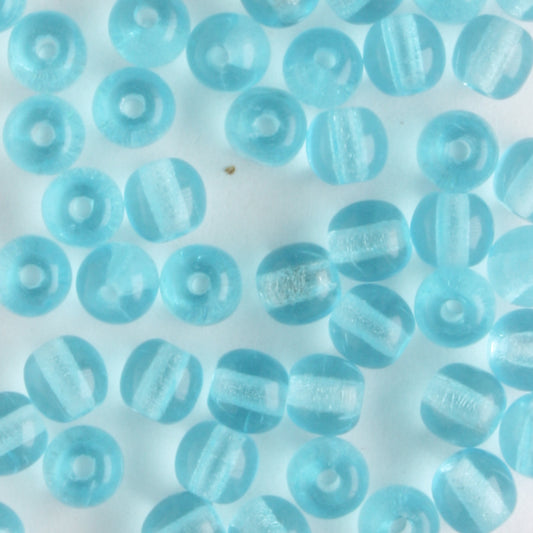 4mm Druk Aqua - 100 beads