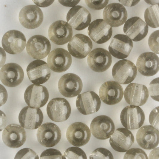 4mm Druk Black Diamond - 100 beads