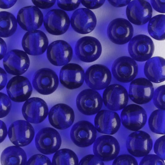 4mm Druk Cobalt - 100 beads