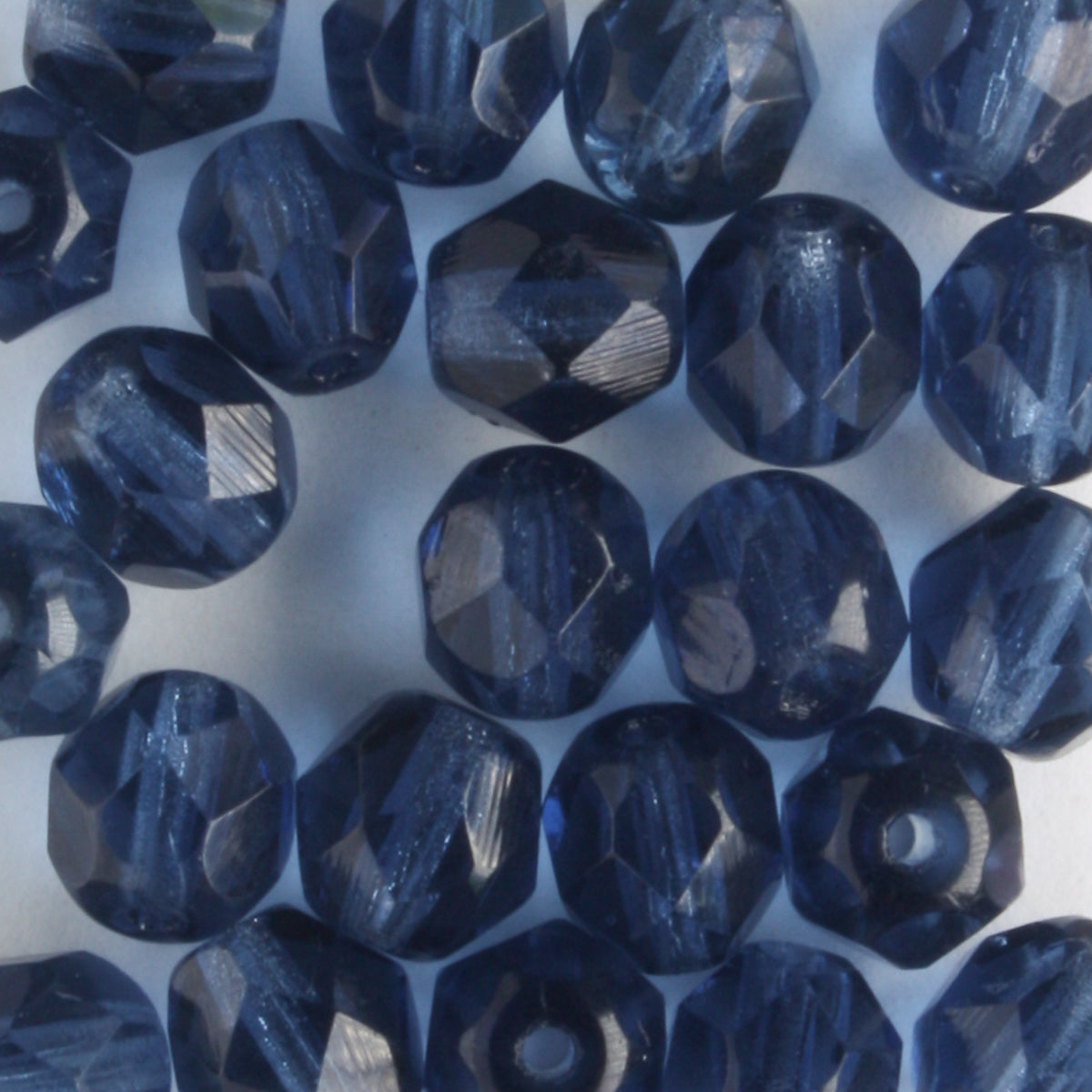 6mm Round Fire Polish Indigo Blue
