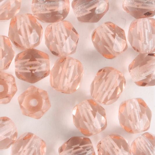 6mm Round Fire Polish Peach