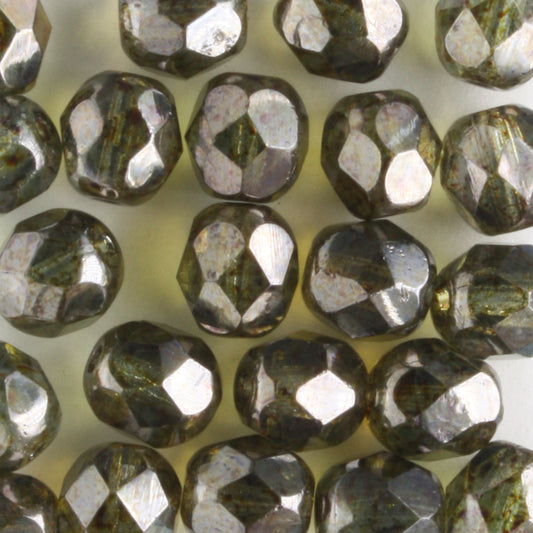 6mm Round Fire Polish Lumi Green