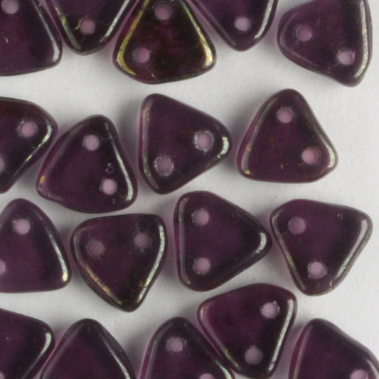 2 Hole Triangle Pink Topaz Luster - 10 grams