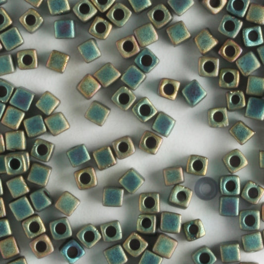 1.8mm Cube Matte Patina Iris - 10 grams