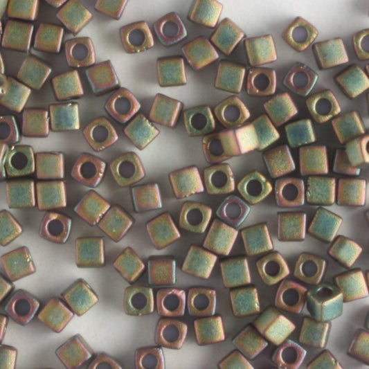1.8mm Cube Matte Khaki Iris - 10 grams