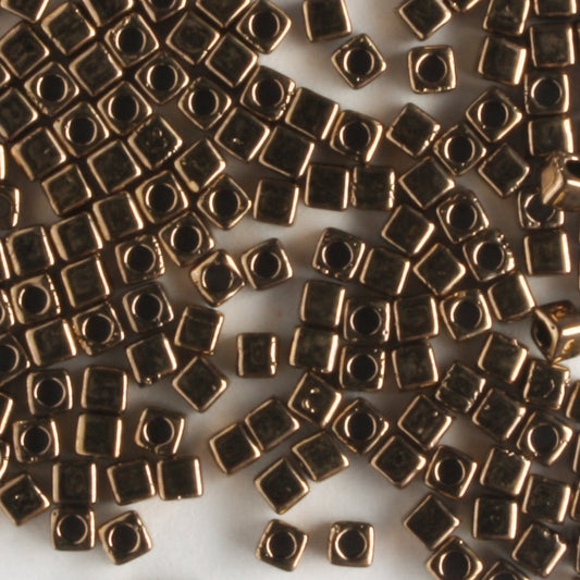1.8mm Cube Metallic Dark Bronze - 10 grams