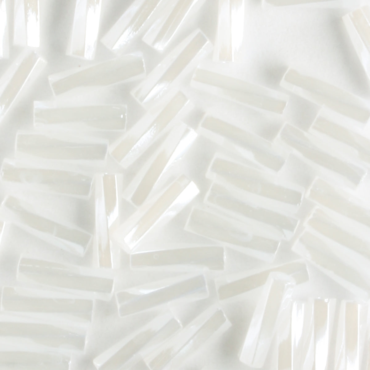 6mm Twisted Bugle Opaque Luster White
