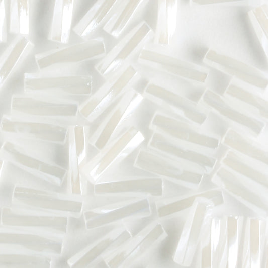 6mm Twisted Bugle Opaque Luster White