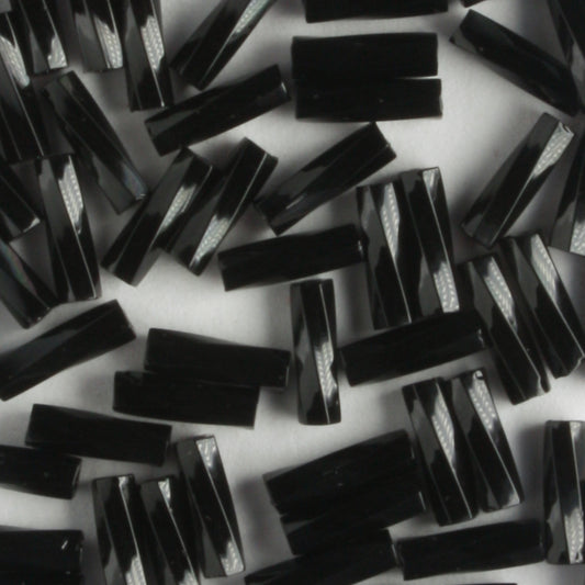 6mm Twisted Bugle Opaque Black