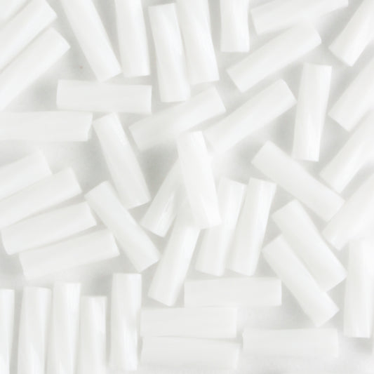 6mm Twisted Bugle Opaque White