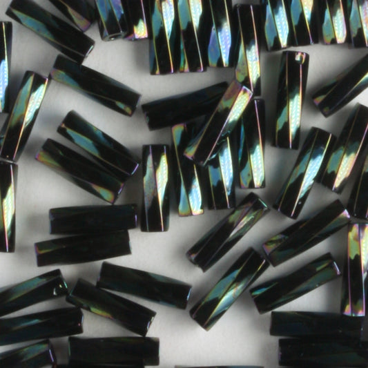 6mm Twisted Bugle Opaque Gunmetal Green