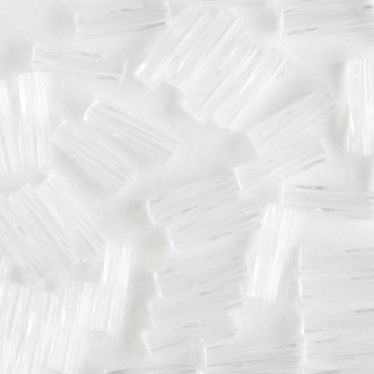 6mm Twisted Bugle Transparent Crystal