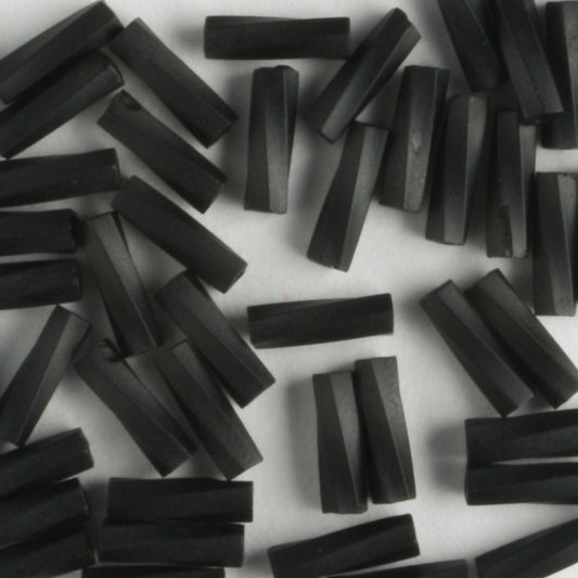 6mm Twisted Bugle Opaque Frosted Black