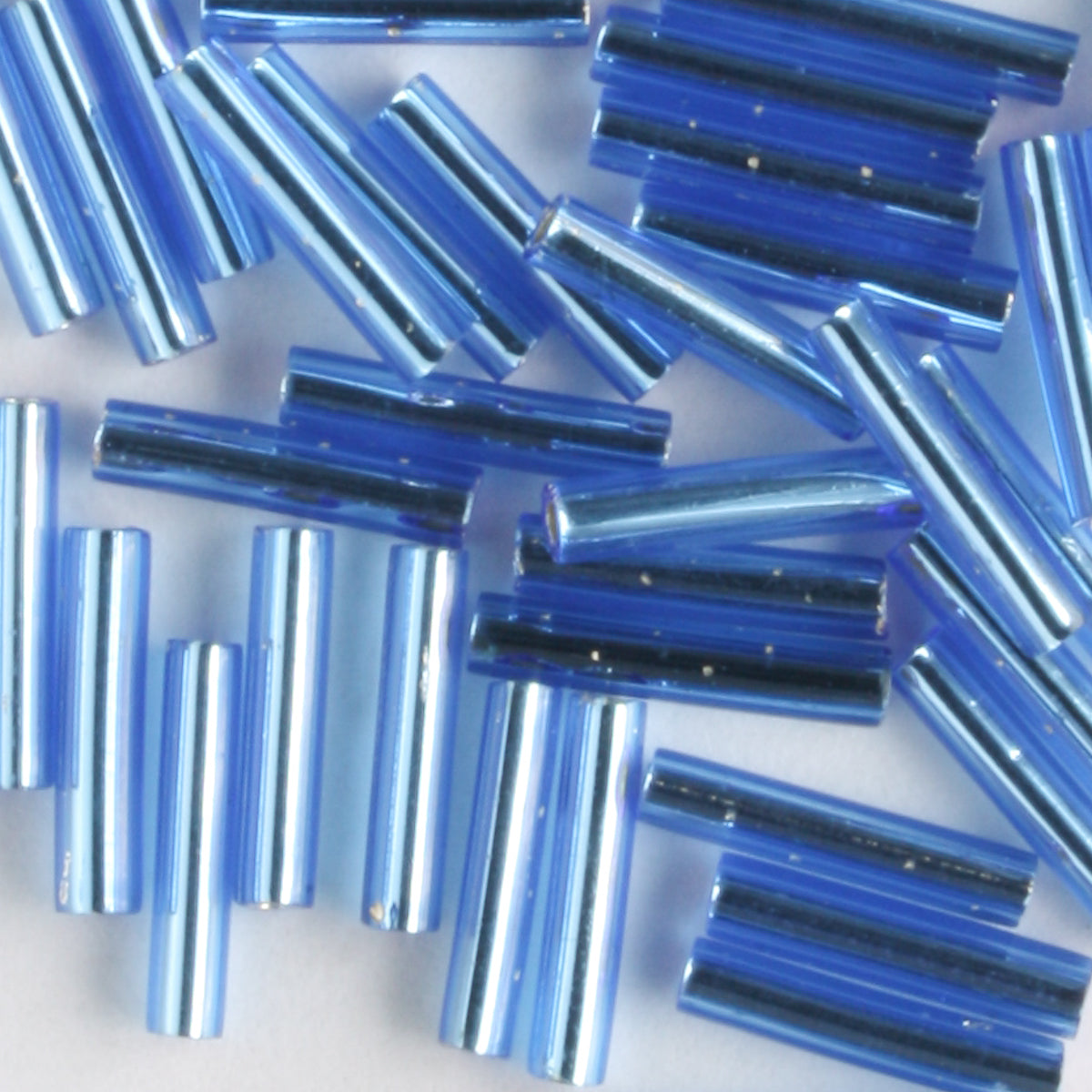 9mm Bugle Silver Lined Light Royal Blue