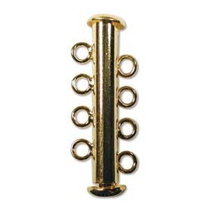 4 Strand Slide Clasp Gold