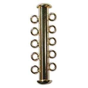 5 Strand Slide Clasp Gold