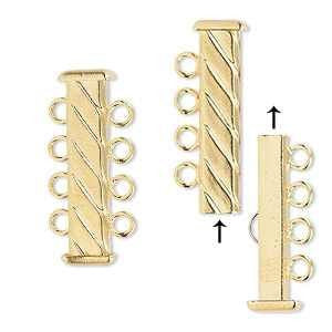 4 Strand Slide Clasp Gold